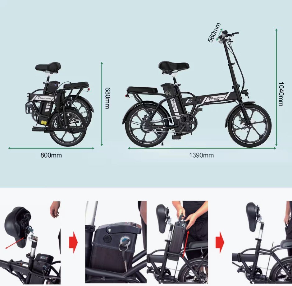 EVERCROSS EK5 Bicicleta Eléctrica Plegable